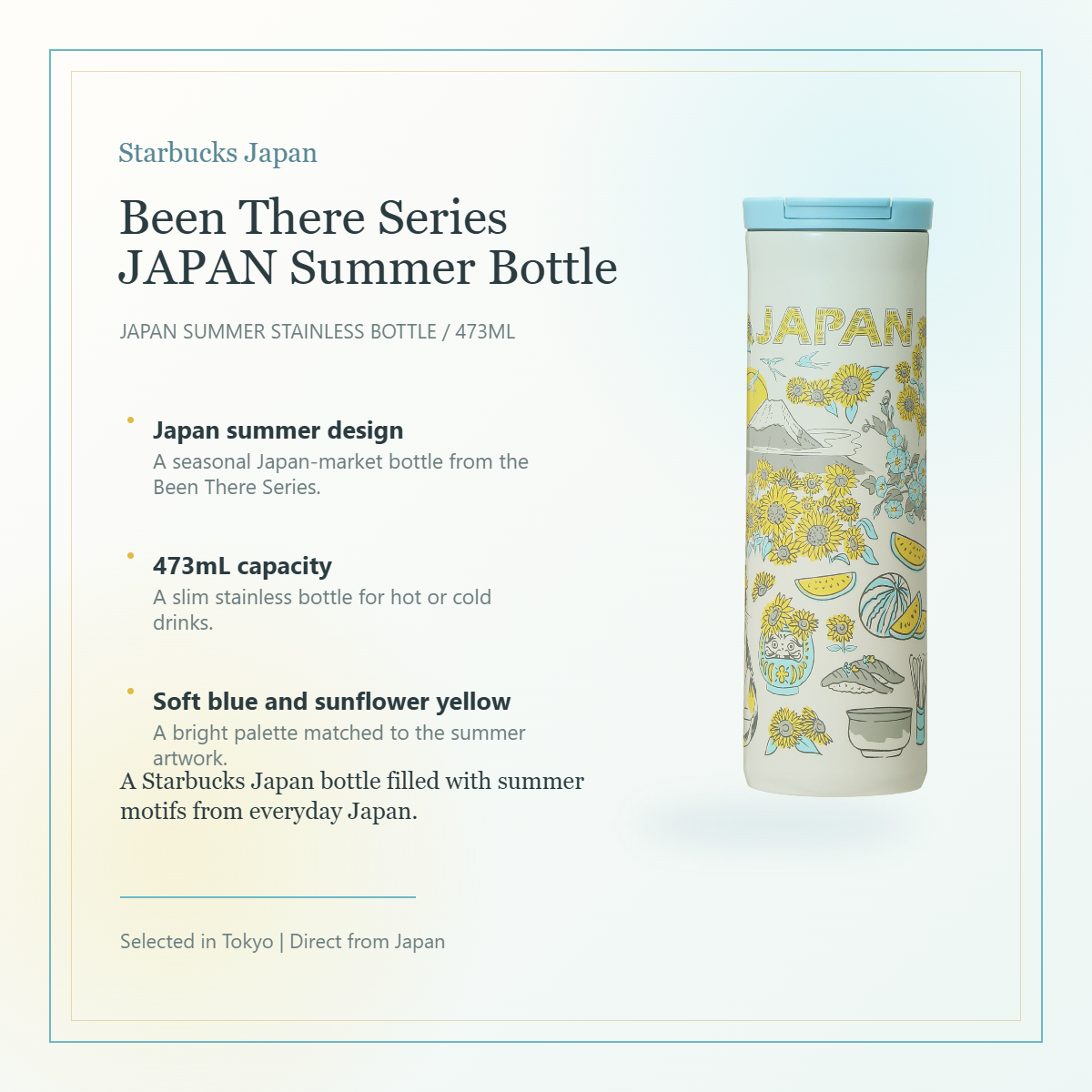 Starbucks Been There Series JAPAN Summer stainless bottle 473mL elegant overview image