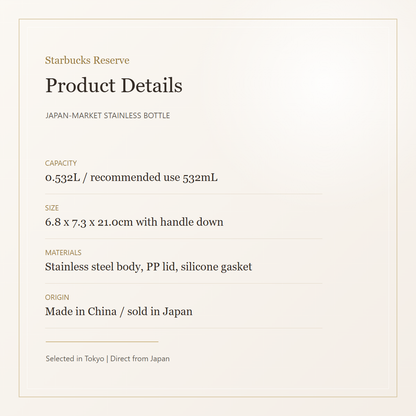 Starbucks Reserve CONVERSE TOKYO stainless bottle 532ml product details