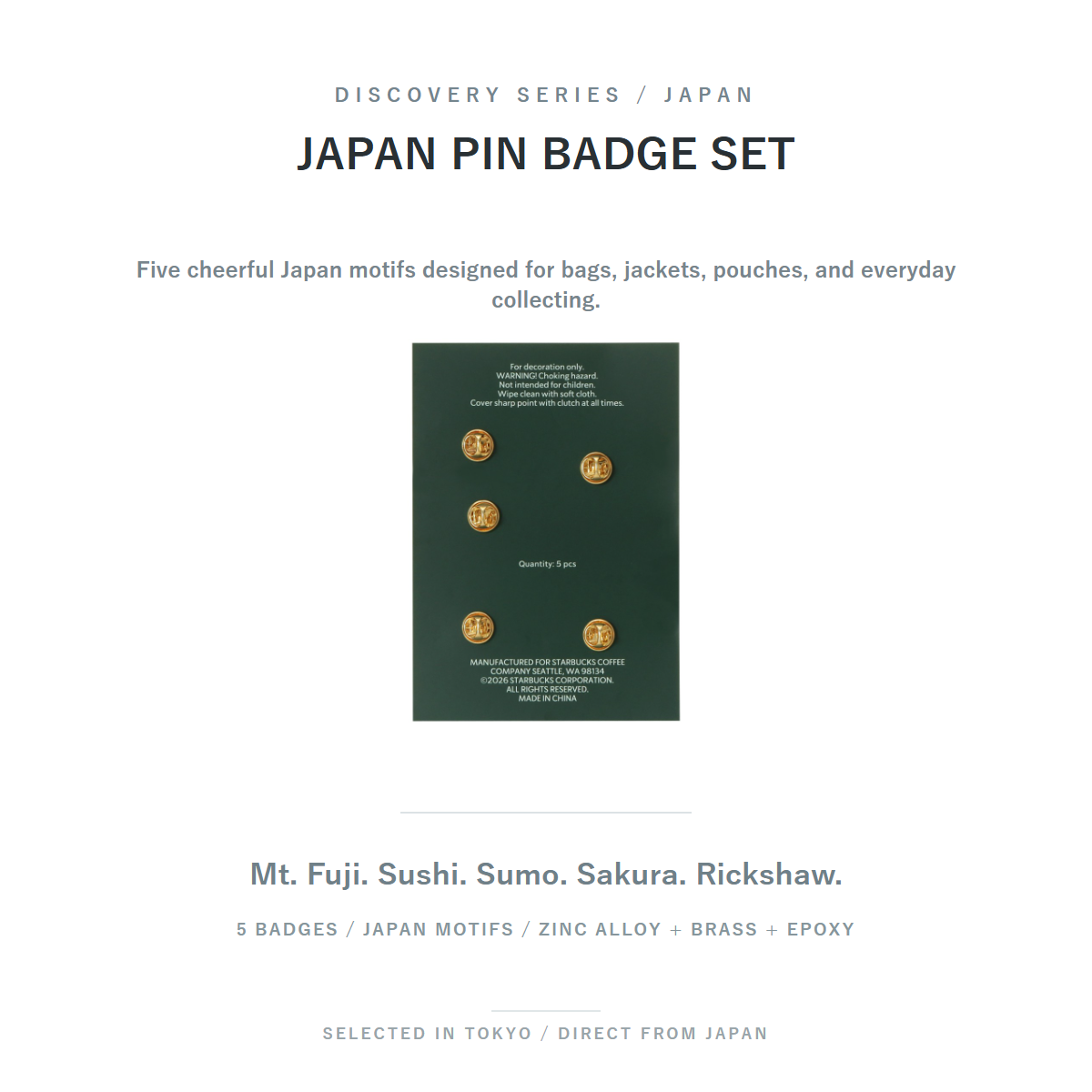 Starbucks Discovery Series JAPAN Pin Badge Set SHIRO feature