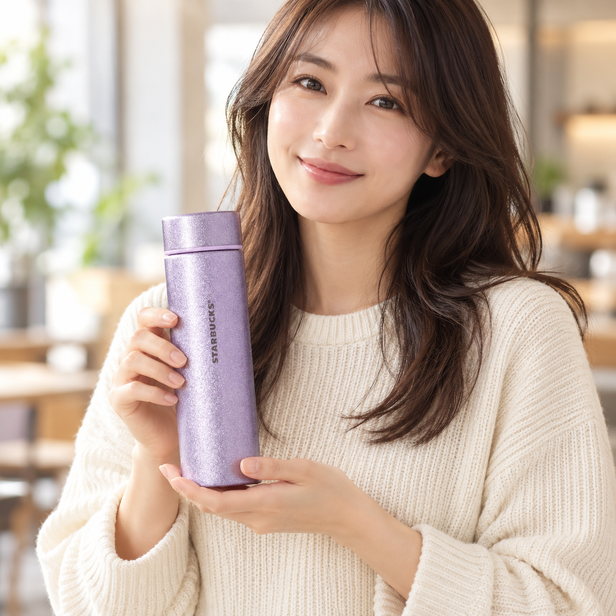Light purple glitter bottle shown at natural scale