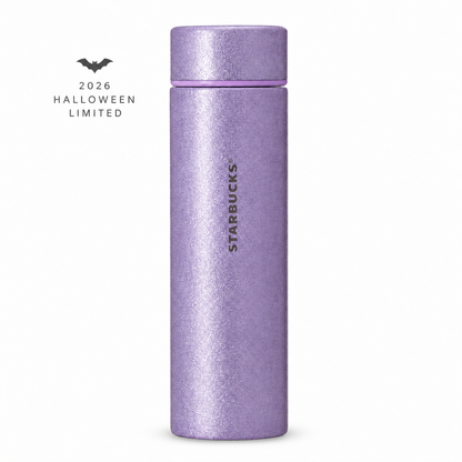 2026 HALLOWEEN LIMITED with bat icon — light purple glitter bottle