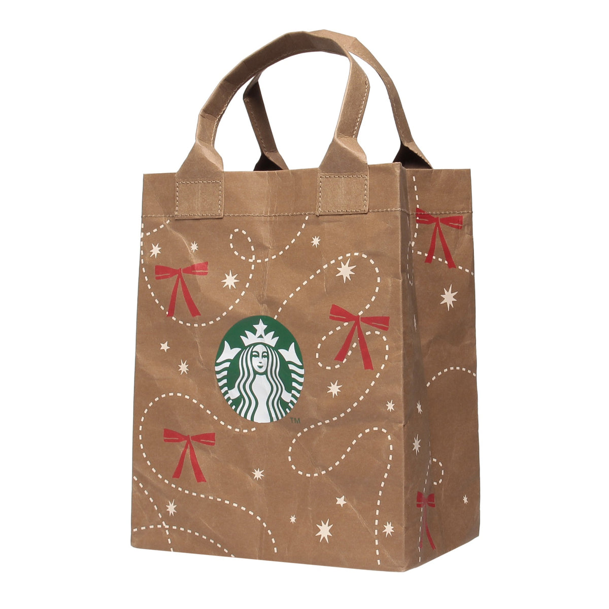 Holiday 2026 kraft paper shopper S side gusset view