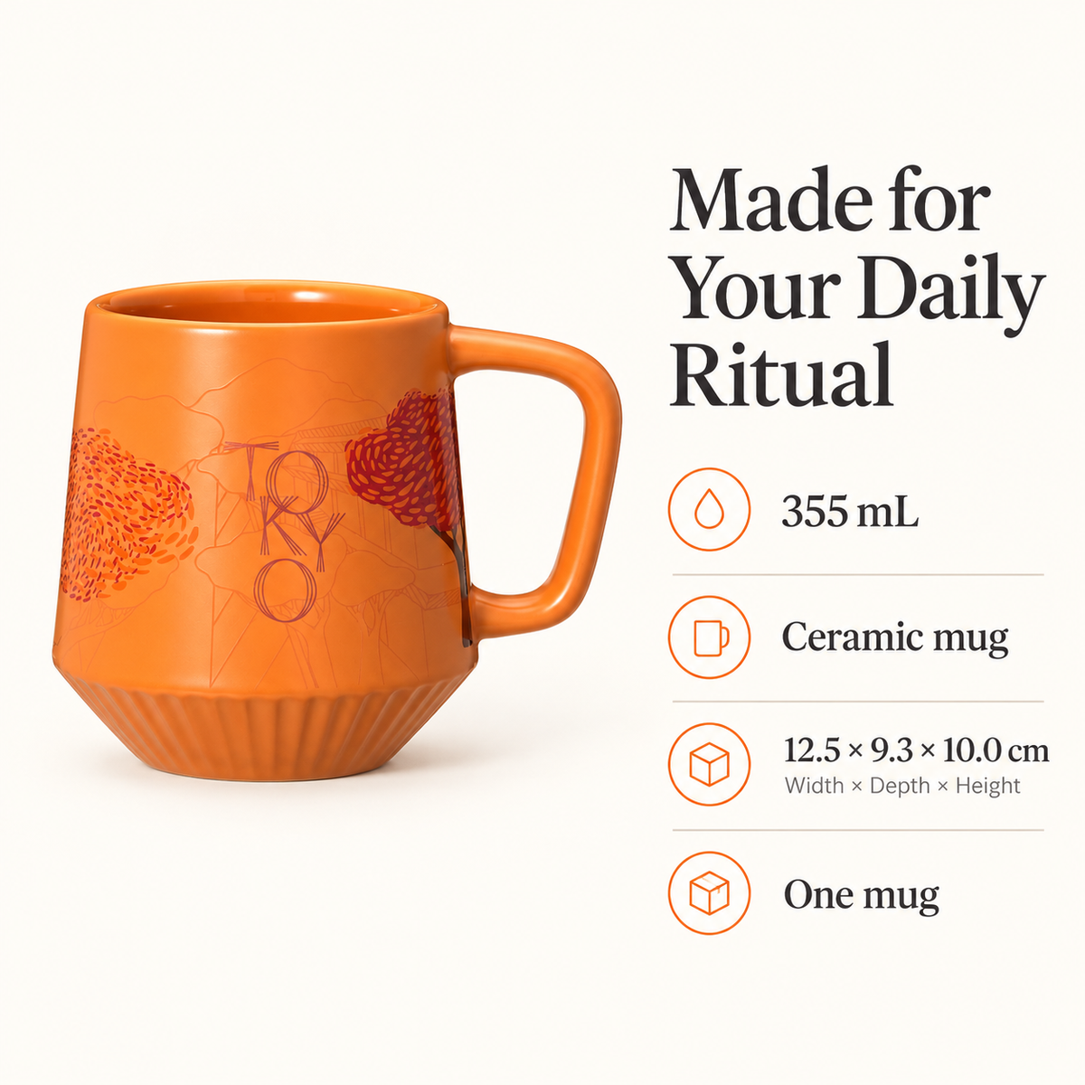 355mL ceramic mug dimensions