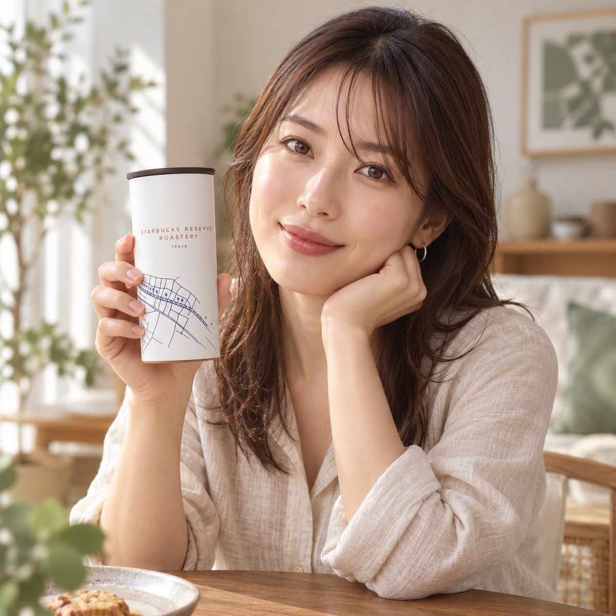 Compact Roastery Map cup held upright at natural scale