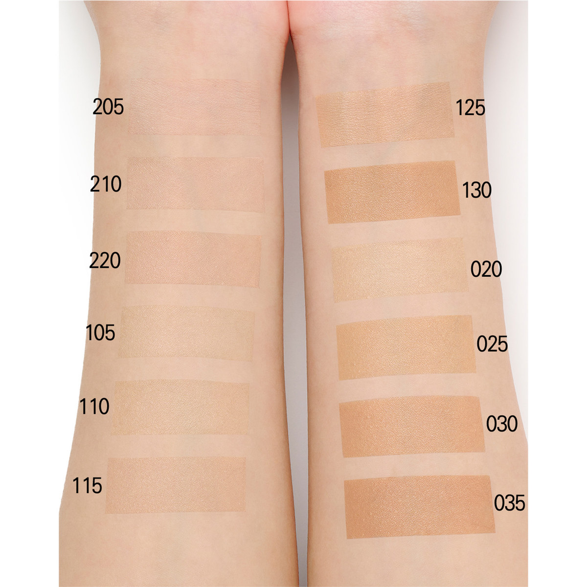 SUQQU foundation 12-shade swatch photo with shade numbers; colour may vary by screen