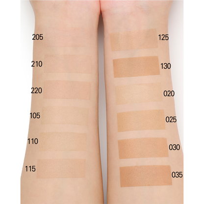 SUQQU foundation 12-shade swatch photo with shade numbers; colour may vary by screen