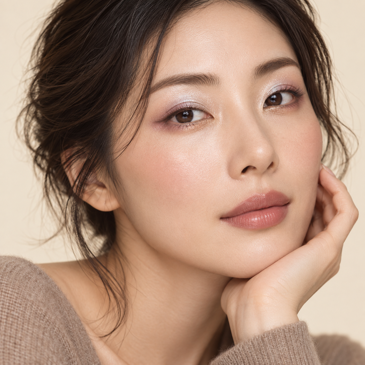 Editorial eye look on Japanese model (illustrative)
