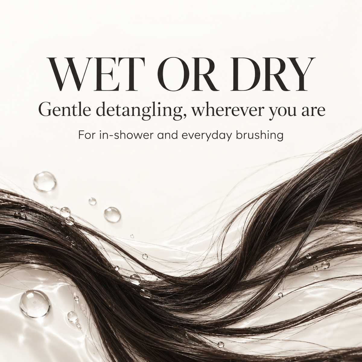 Wet or dry gentle detangling feature graphic