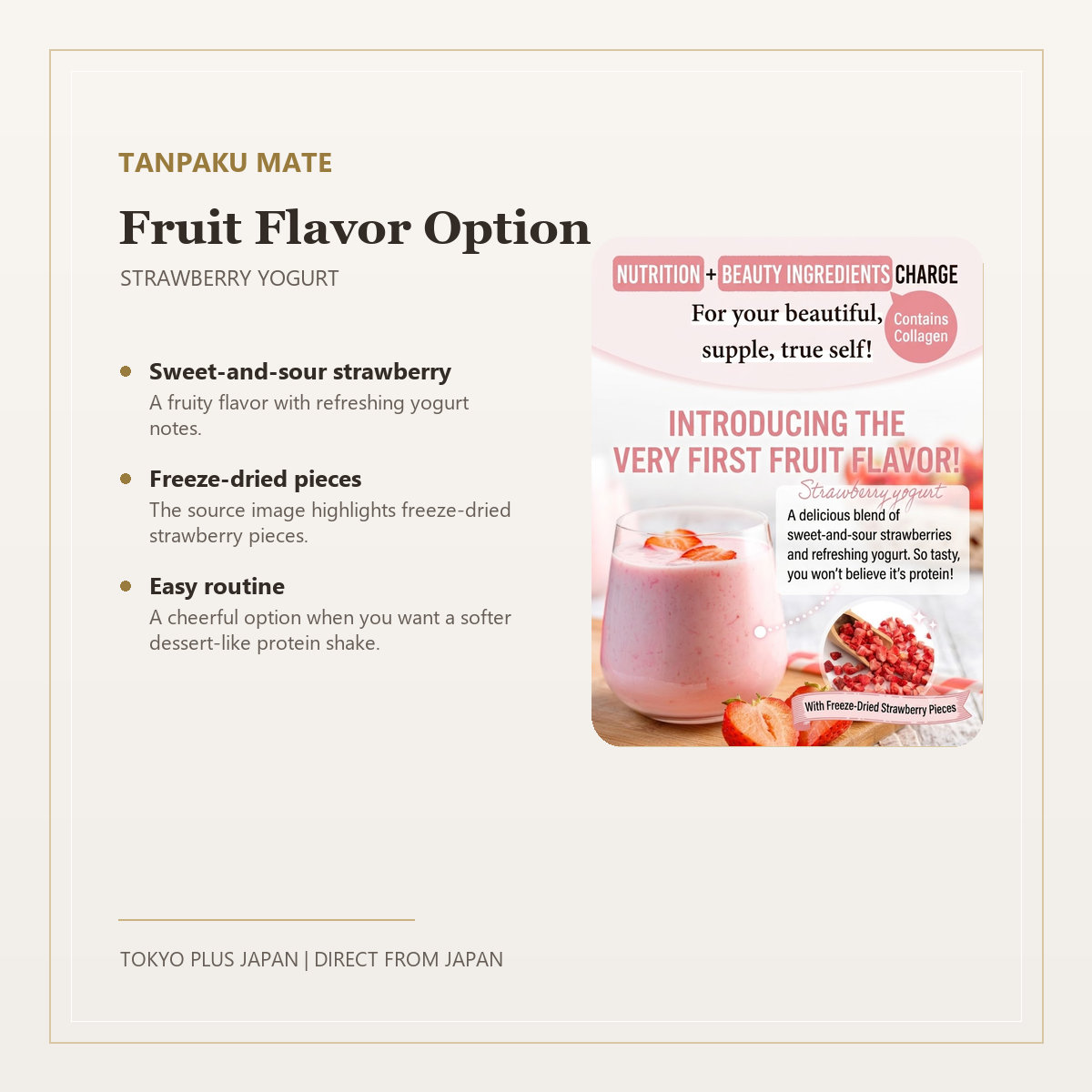 TANPAKU MATE Strawberry Yogurt fruit flavor option