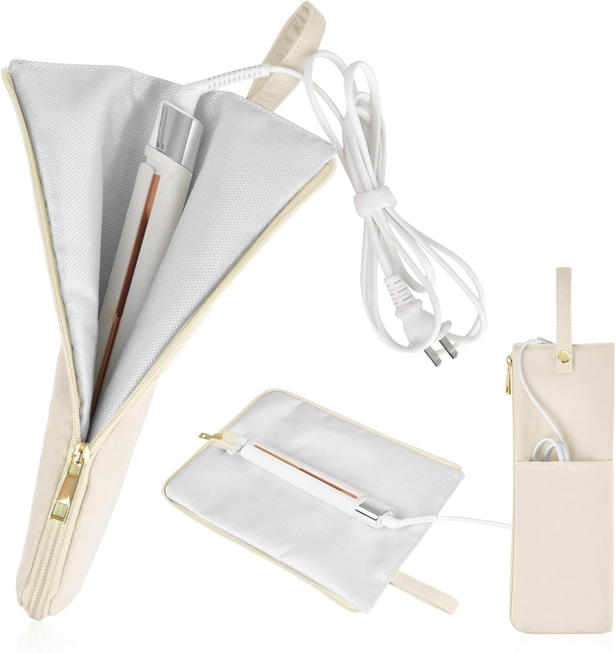 Tonriga heat-resistant hair iron case beige