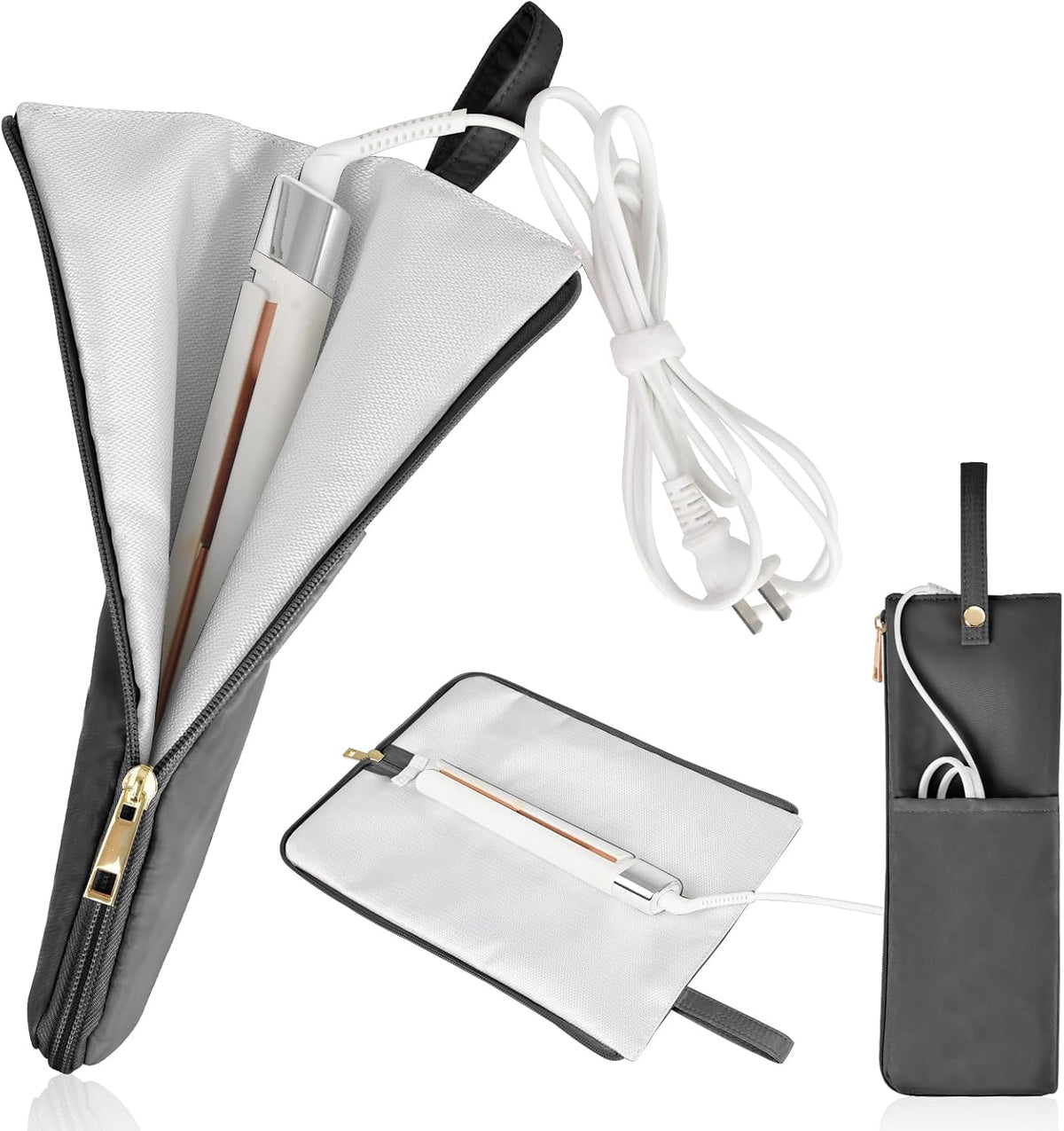 Tonriga heat-resistant hair iron case dark gray