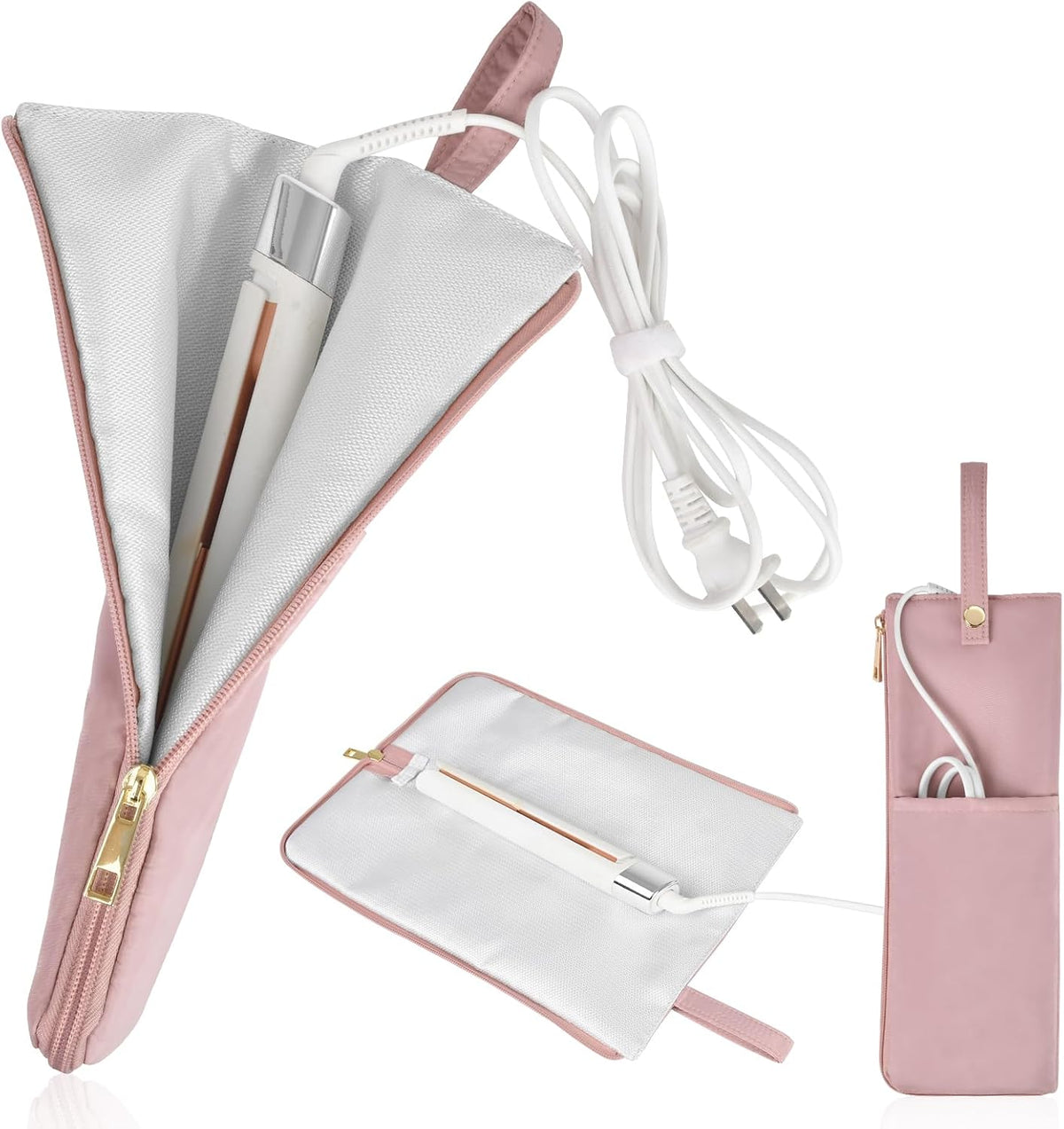Tonriga heat-resistant hair iron case pink