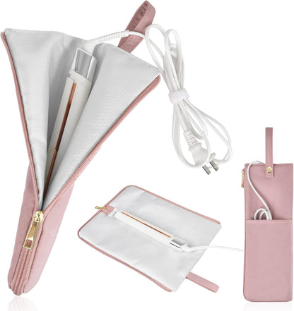 Tonriga heat-resistant hair iron case pink