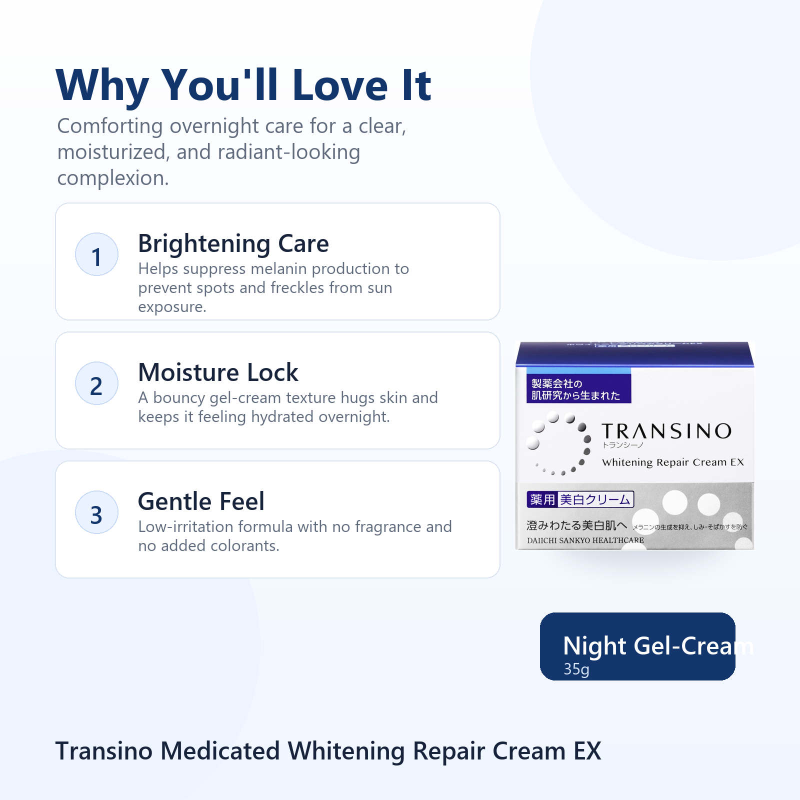 Why you'll love Transino Medicated Whitening Repair Cream EX image