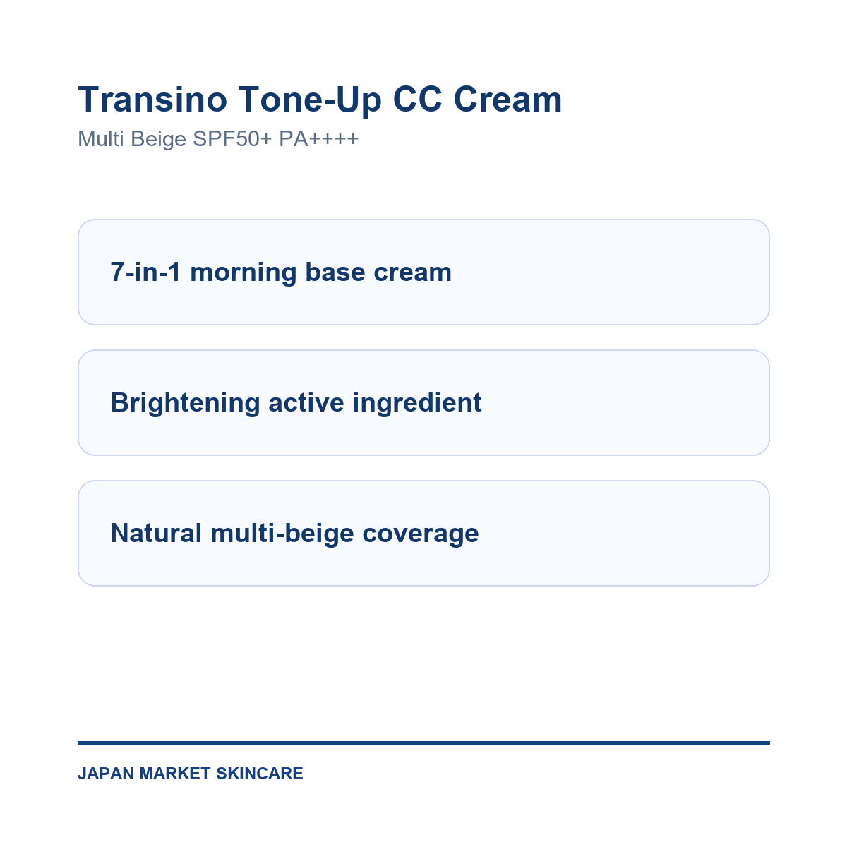 Transino Tone-Up CC Cream English catch copy image