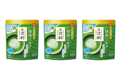 Tsujirihei Honten Matcha Milk 170g three-pack set on white