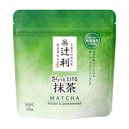 Tsujirihei Honten Soluble Matcha 100g original package with white space