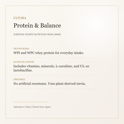 ULTORA Whey Protein 810g protein and nutrition features