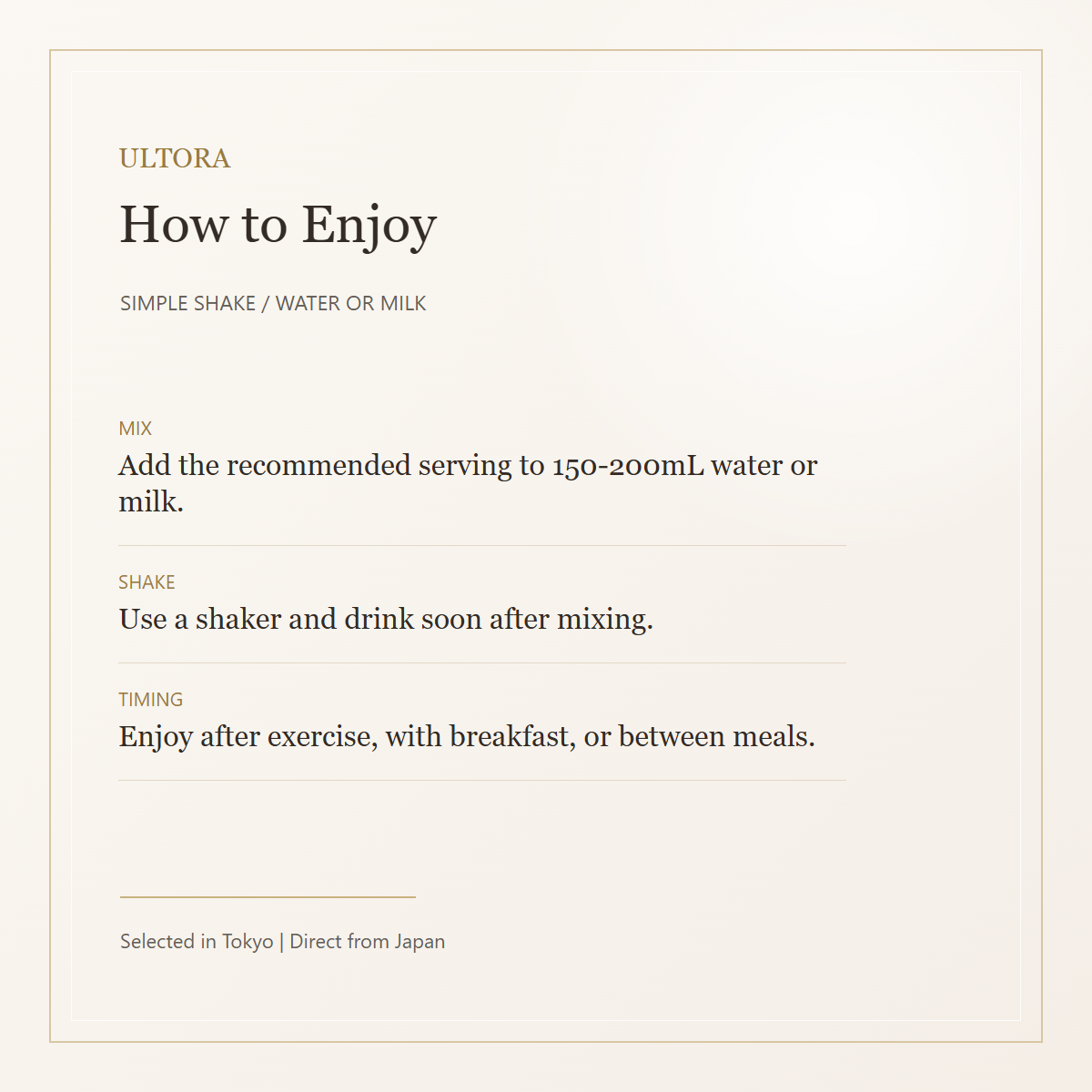 ULTORA Whey Protein 810g how to enjoy