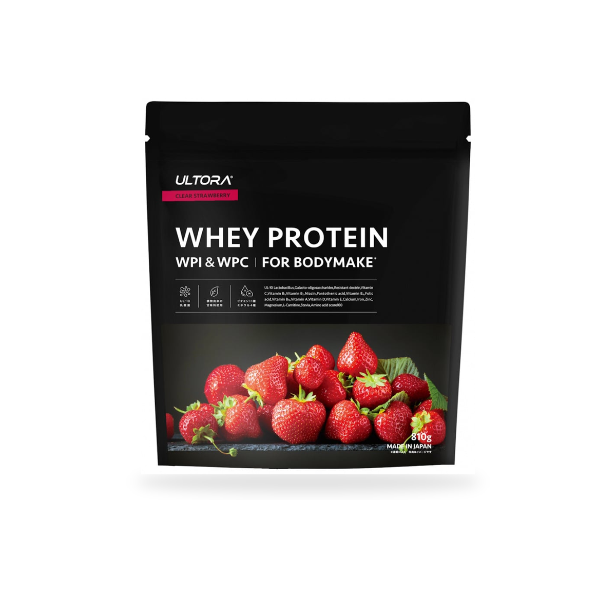 ULTORA Whey Protein 810g Clear Strawberry flavor pouch