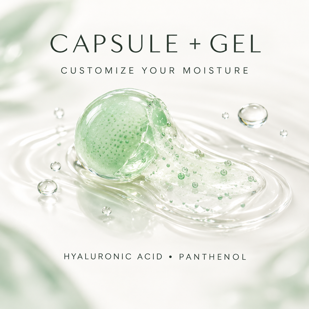 Capsule and gel feature visual — hyaluronic acid and panthenol