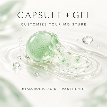 Capsule and gel feature visual — hyaluronic acid and panthenol