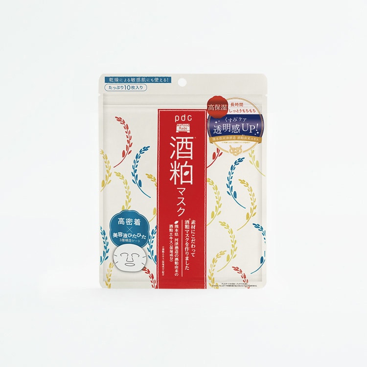 Wafood Made Sake Lees Sheet Mask official retail pouch, 10 sheets