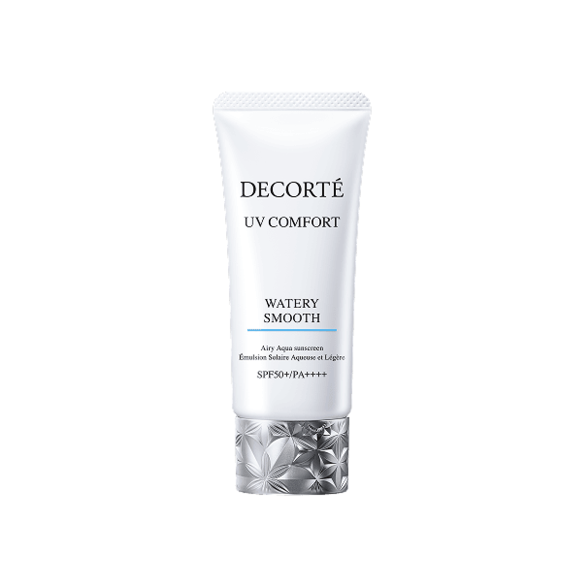 Decorte UV Comfort Watery Smooth SPF50+ PA++++ 30mL on white background