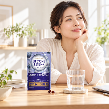 Japanese adult with LIPOSOME LUTEIN+ in a daily routine