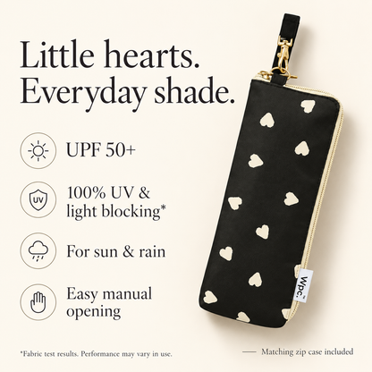 Wpc. Jaggy Heart fabric UV protection and compact zip case