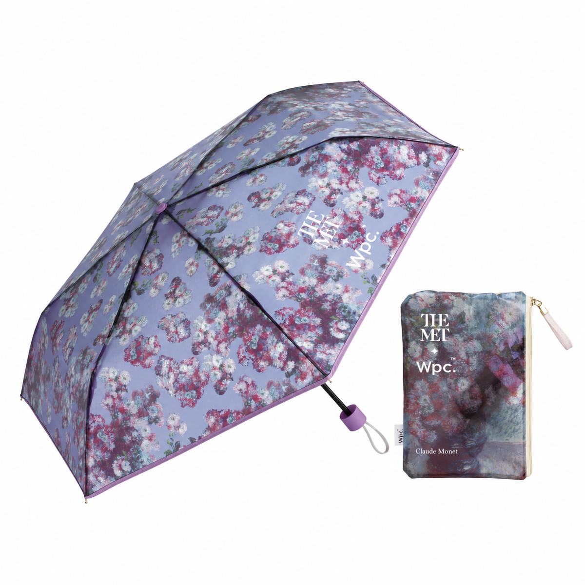 THE MET x Wpc Monet Chrysanthemums folding umbrella 01-top