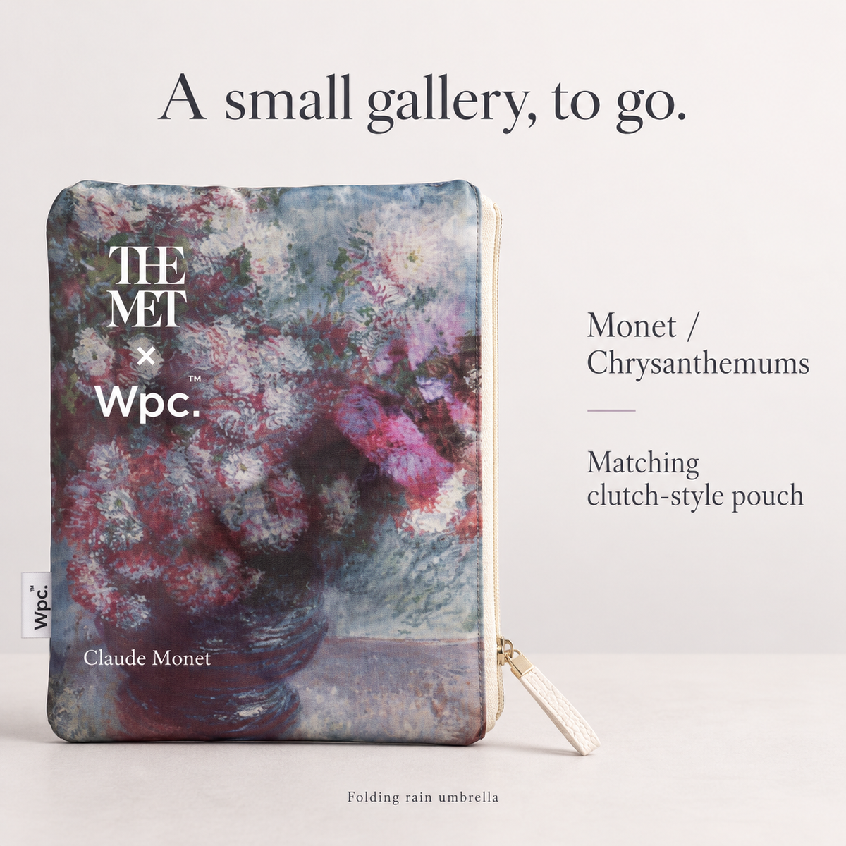 THE MET x Wpc Monet Chrysanthemums folding umbrella 03-details