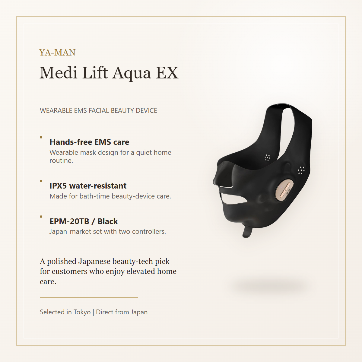 YA-MAN Medi Lift Aqua EX overview wearable EMS facial device