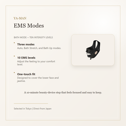 YA-MAN Medi Lift Aqua EX EMS modes and 10 intensity levels