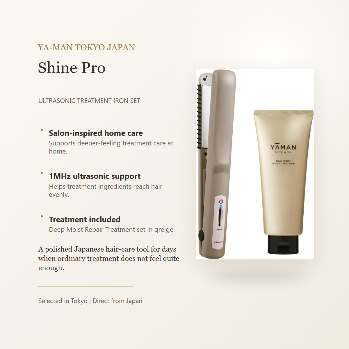 YA-MAN Shine Pro ultrasonic treatment iron set overview