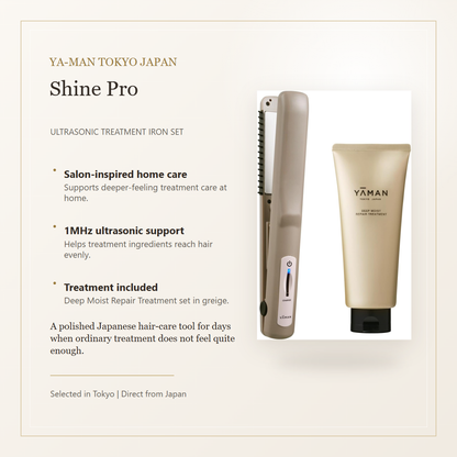 YA-MAN Shine Pro ultrasonic treatment iron set overview