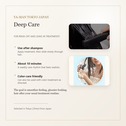 YA-MAN Shine Pro treatment routine for rinse-off and leave-in hair treatment