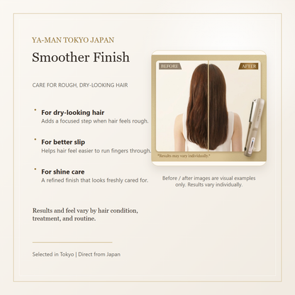 YA-MAN Shine Pro smoother hair finish example results vary
