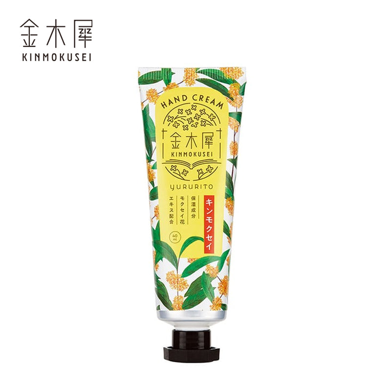 YURURITO Kinmokusei Osmanthus Hand Cream 40 mL actual product packaging